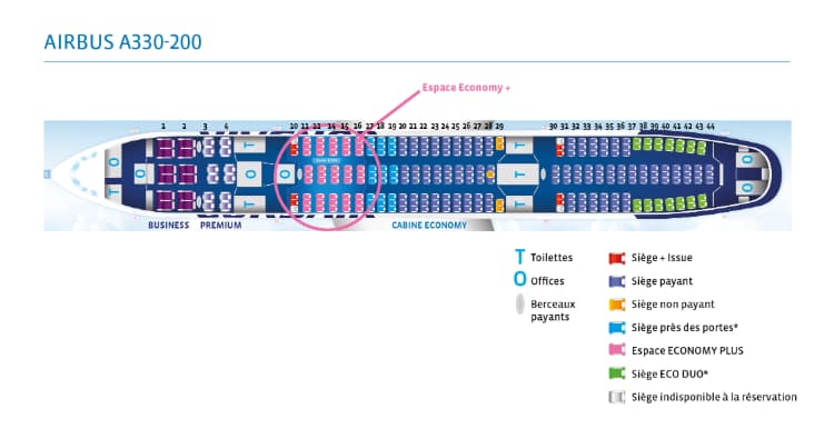 The A330-200 cabin plan The A330-200 cabin plan