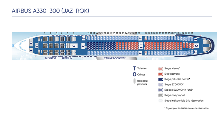 Plan de cabine A330-300 (F-HROK et F-HJAZ)